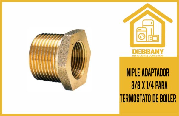 NIPLE ADAPTADOR  3/8 X 1/4 PARA TERMOSTATO DE BOILER