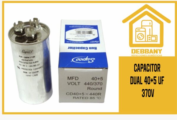 CAPACITOR DUAL 40+5 UF 370V