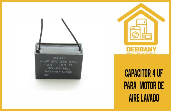 CAPACITOR 4 UF PARA  MOTOR DE AIRE LAVADO