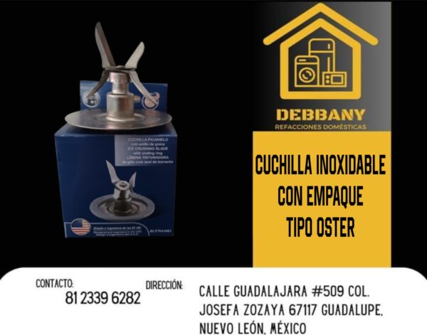 CUCHILLA INOXIDABLE CON EMPAQUE TIPO OSTER