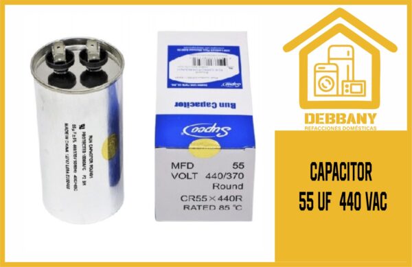 CAPACITOR DE TRABAJO 55MFD 370V