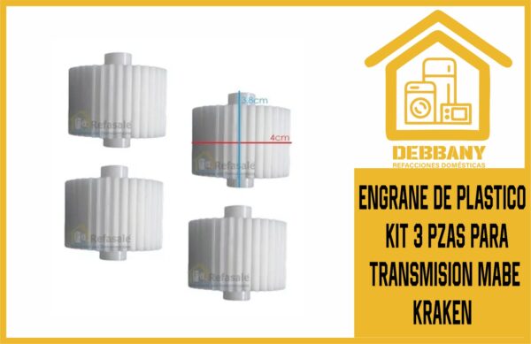 ENGRANE DE PLASTICO  KIT 3 PZAS PARAA TRANSMISION MABE KRAKEN