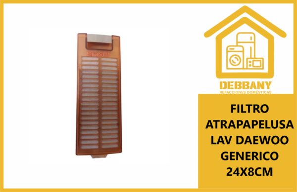 FILTRO ATRAPAPELUSA LAVADORA DAEWOO GENERICO 24X8CM