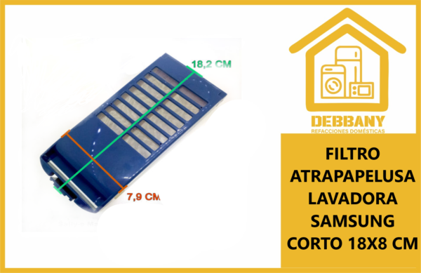 FILTRO ATRAPAPELUSA LAVADORA SAMSUNG CORTO 18X8 CM