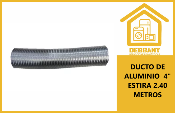 DUCTO DE ALUMINIO  4"  ESTIRA 2.40 METROS