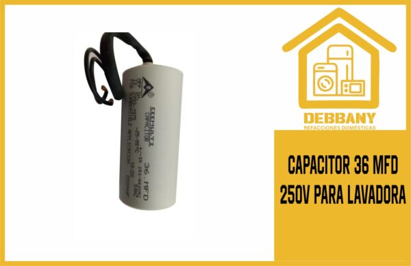 CAPACITOR 36 MFD 250V PARA LAVADORA